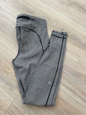 lululemon athletica Black and White Micro-Check Performance Leggings